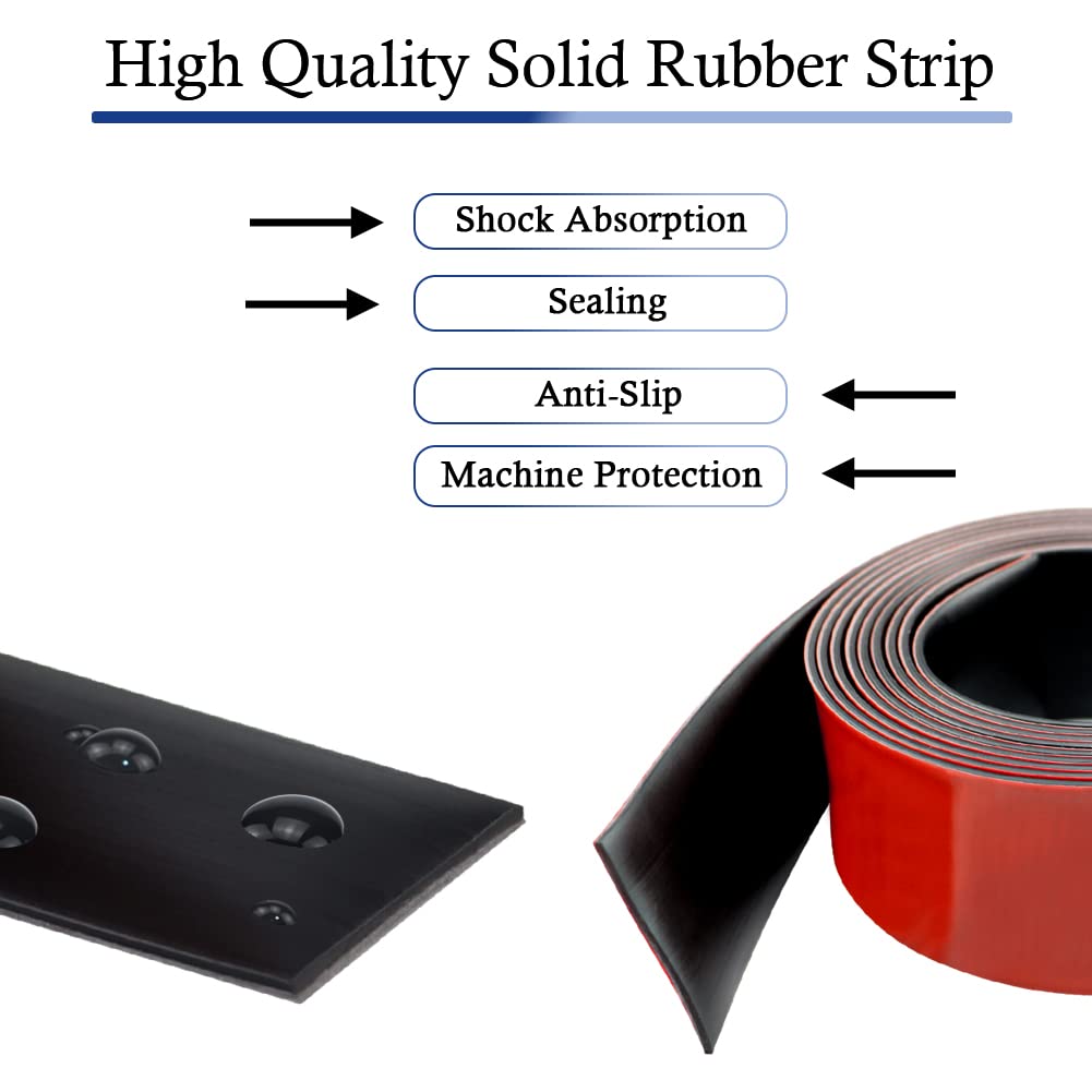 Neoprene Rubber Strips Self Adhesive Solid Rubber Sheets, Rolls & Strips for DIY Gaskets Crafts Pads Seals Warehouse Flooring Neoprene Sheet with Adhesive Backing (2" Wide x 1/5" Thick x 20' Long)
