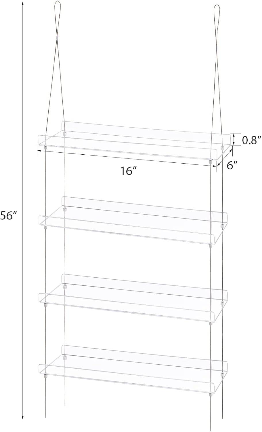 Sumerflos 4 Tier Acrylic Window Boxes Plant Shelves for Windows, Hanging Shelves for Indoor Plants, Flower Pot Organizer Storage for Window Grow Herbs, Microgreens, Succulents, Flower