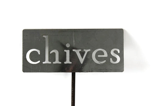 Classic Metal Garden Markers 19 Inches Tall (chives, Raw, Unfinished Steel (will rust with time))