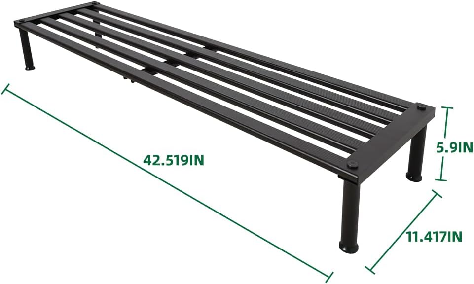 Metal Plant Stand, Rust-proof Aluminum Display Rack, Plants Display Stands Decoration Racks for Living Room Garden Balcony Patio (Ebony, 42.5Inch Low Leg)