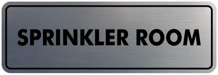 Signs ByLITA Standard Sprinkler Room Sign (Brushed Silver) - Large