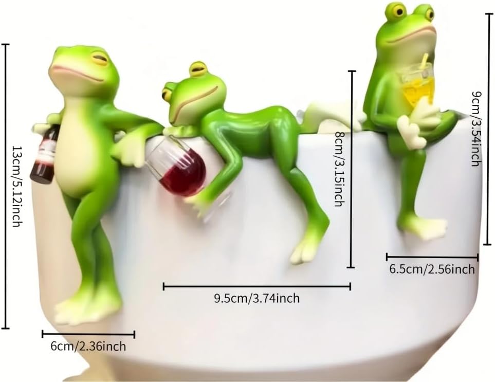 3 PCS Charming Resin Frog Sits On A Flowerpot, Suitable for Decorating Balconies, Gardens, and Flower Pots. Seasonal Decorations and Whimsical Designs Make It Perfect