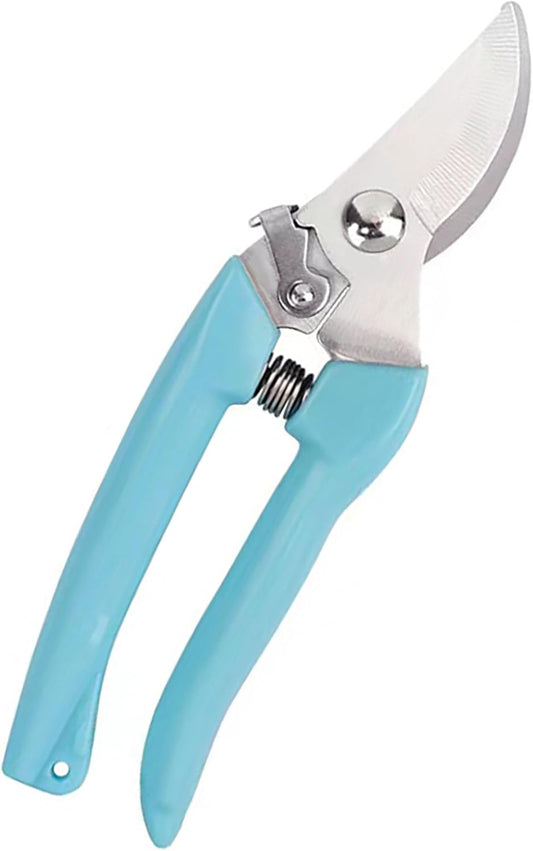 Blue Garden Flower Shears Pruning Shears 6.9 inches Scissors Heavy Duty Plant Scissors for Cutting Flowers, Trimming Plants, Bonsai, Fruits Picking (Blue Handle)