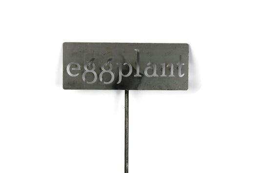 Classic Metal Garden Markers 19 Inches Tall (eggplant, Raw, Unfinished Steel (will rust with time))