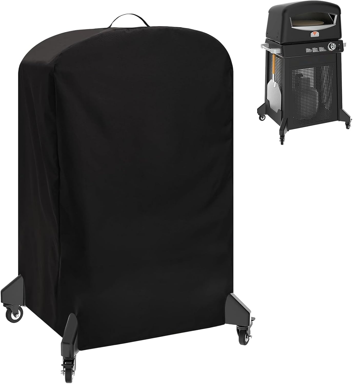 Pizza Oven Cover for Blackstone 6825 6824, 16 inch Outdoor Pizza Oven Accessories, Waterproof Blackstone Pizza Oven Cart Cover w/Top Handle & Windproof Buckles