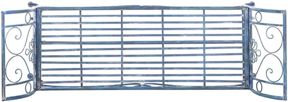 SAFAVIEH PAT5016C Outdoor Collection Adina Antique Blue Wrought Iron 51-inch Garden Bench
