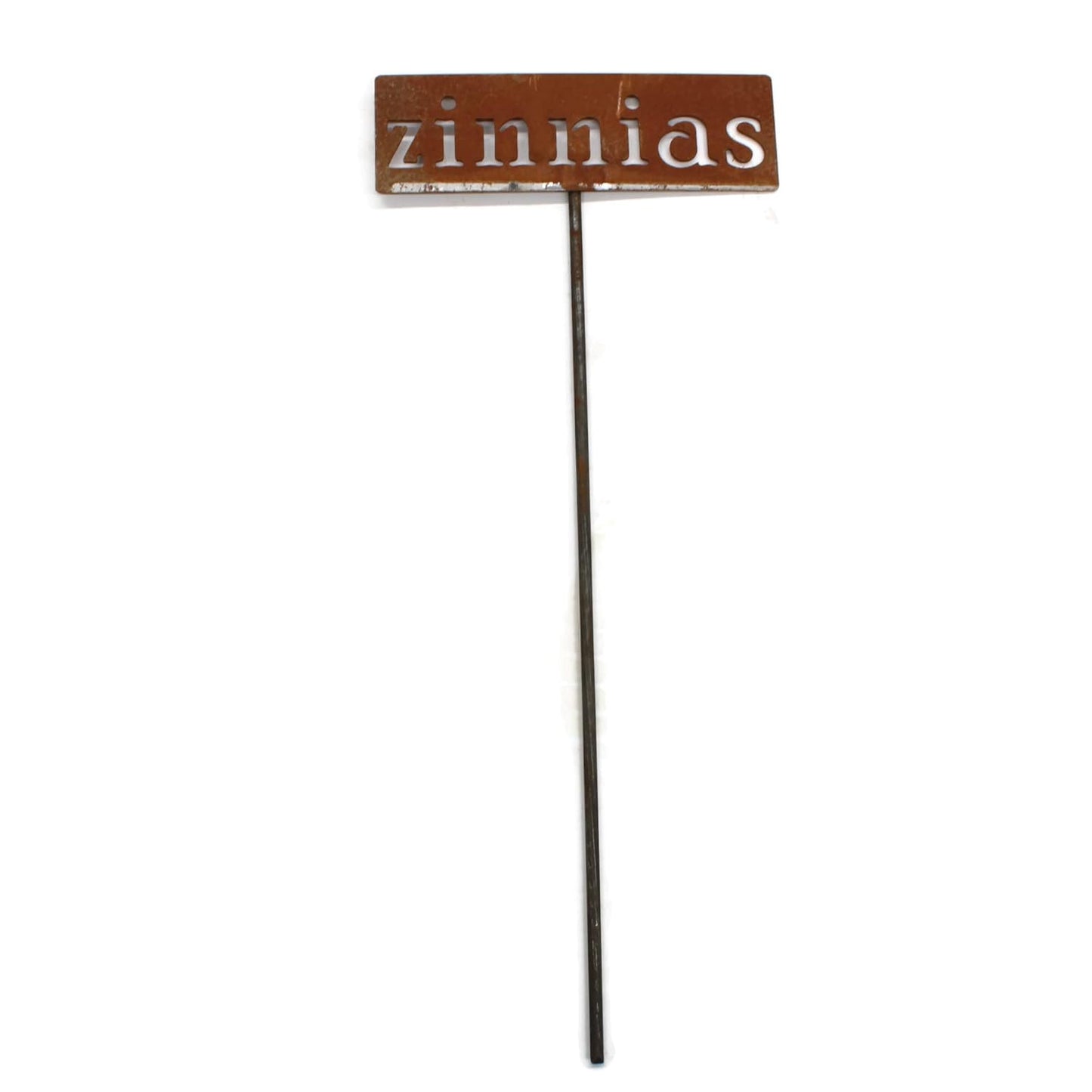 Classic Metal Garden Markers 19 Inches Tall (zinnias, Naturally Rusted)