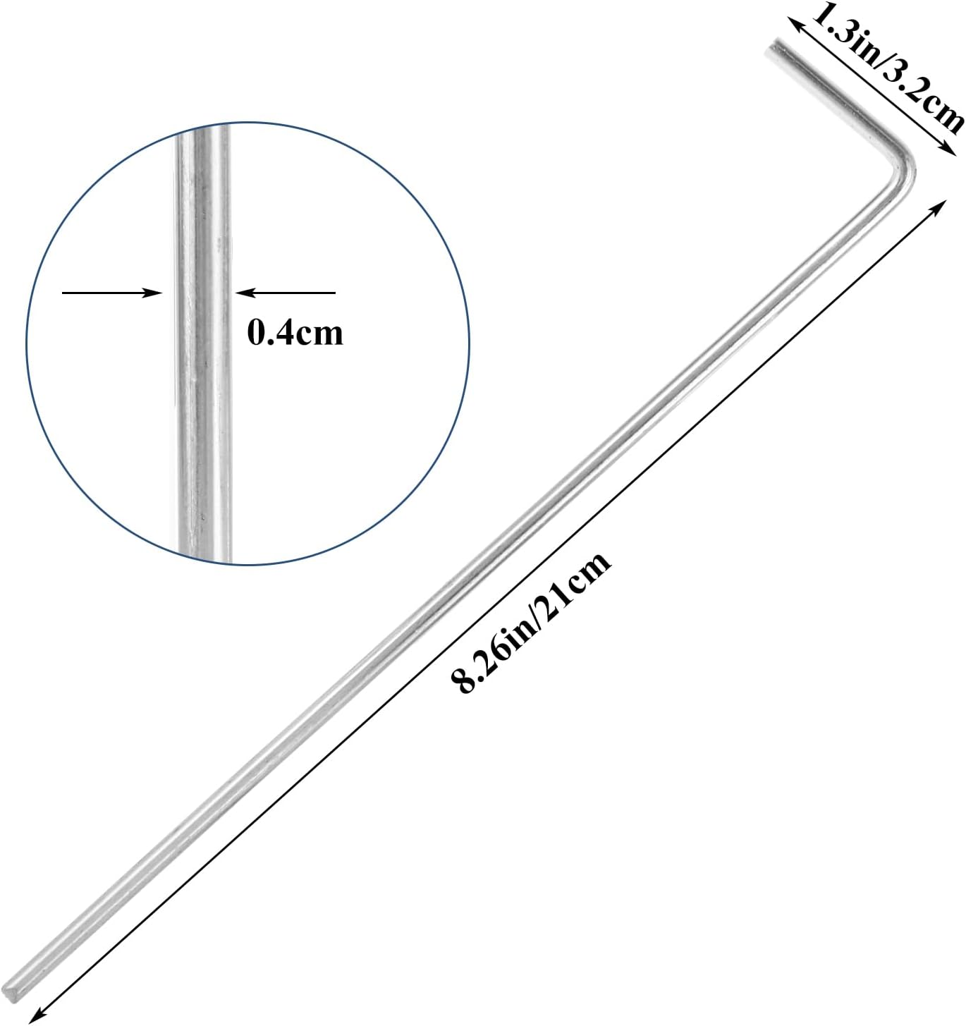 LANIAKEA 100PCS Tent Stakes Metal 8.26in Heavy Duty Ground Stake Fence Hooks Garden Edging Fence Hooks for Pitching Camping Tent Inflatables Outdoor Decorations