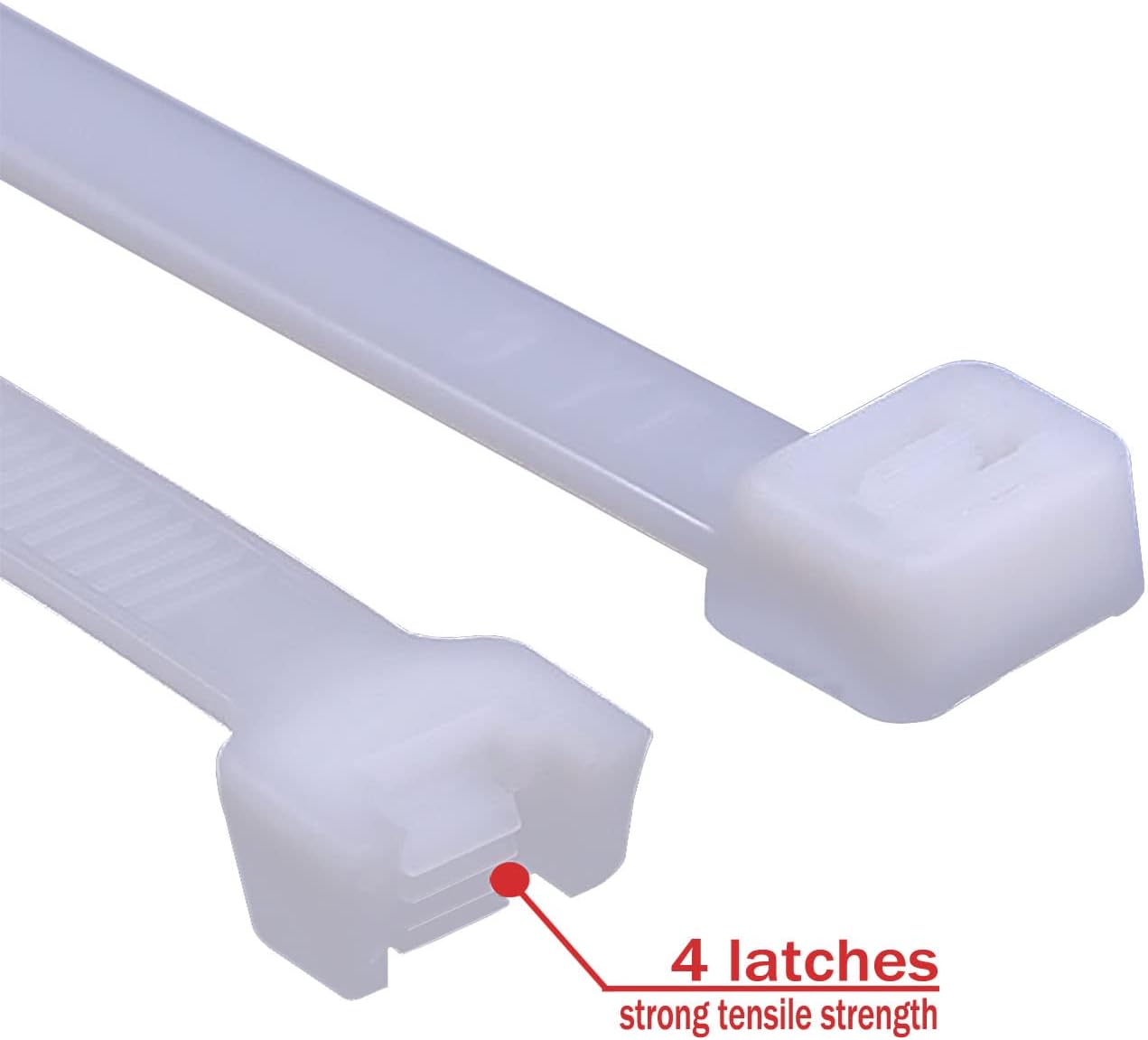 Superun Heavy Duty Zip Ties 24 Inch, Strong Large White Zip Ties 120 Lbs Tensile Strength Selflocking Wire Ties (Industrial Grade Cable Ties) Pack of 50 Clear