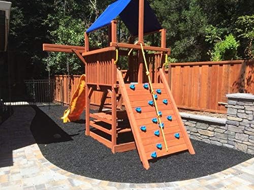 Playsafer Rubber Mulch Nuggets Protective Flooring for Playgrounds, Swing-Sets, Play Areas, and Landscaping (40 LBS - 1.55 CU. FT., Black)
