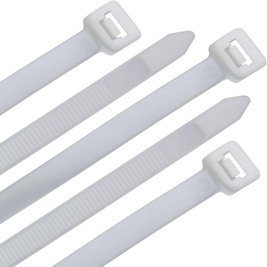Superun Heavy Duty Zip Ties 20 Inch, Strong Large White Zip Ties 120 Lbs Tensile Strength Selflocking Wire Ties (Industrial Grade Cable Ties) Pack of 50 Clear