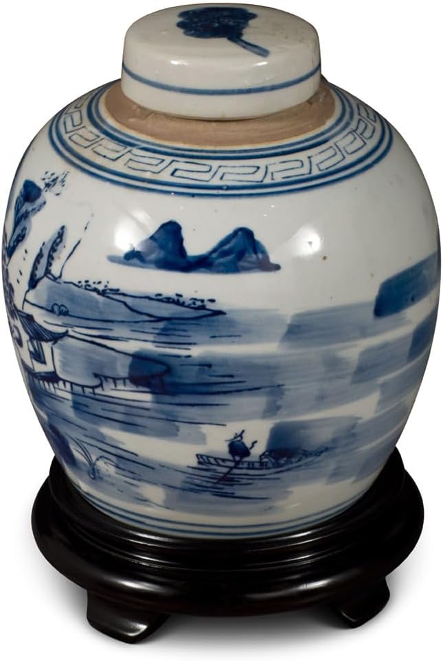 China Furniture and Arts Blue and White Porcelain Scenery Chinese Jar