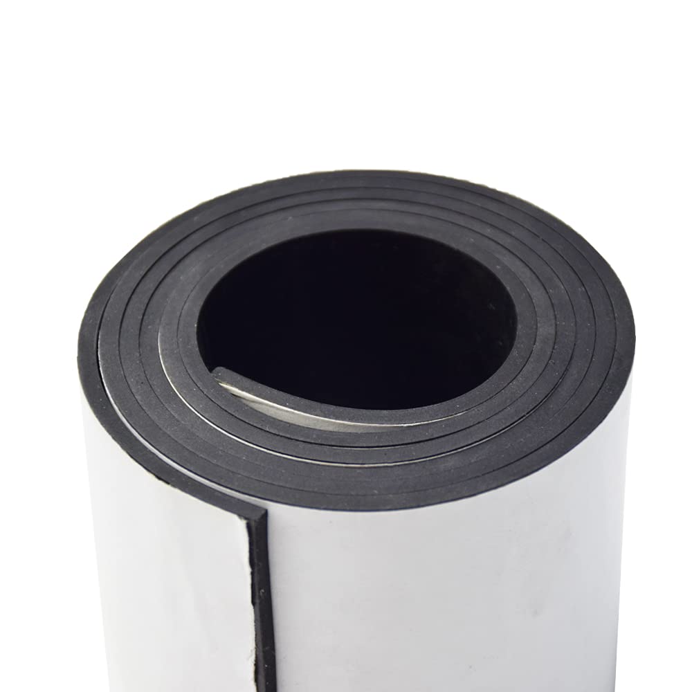 DOBTIM Adhesive Neoprene Solid Rubber Strips 1/8 (.125)" Thick X 4" Wide X 5' Long, Self Stick Sheet Non-Slip Insulation Pads Black Padding Strip Roll