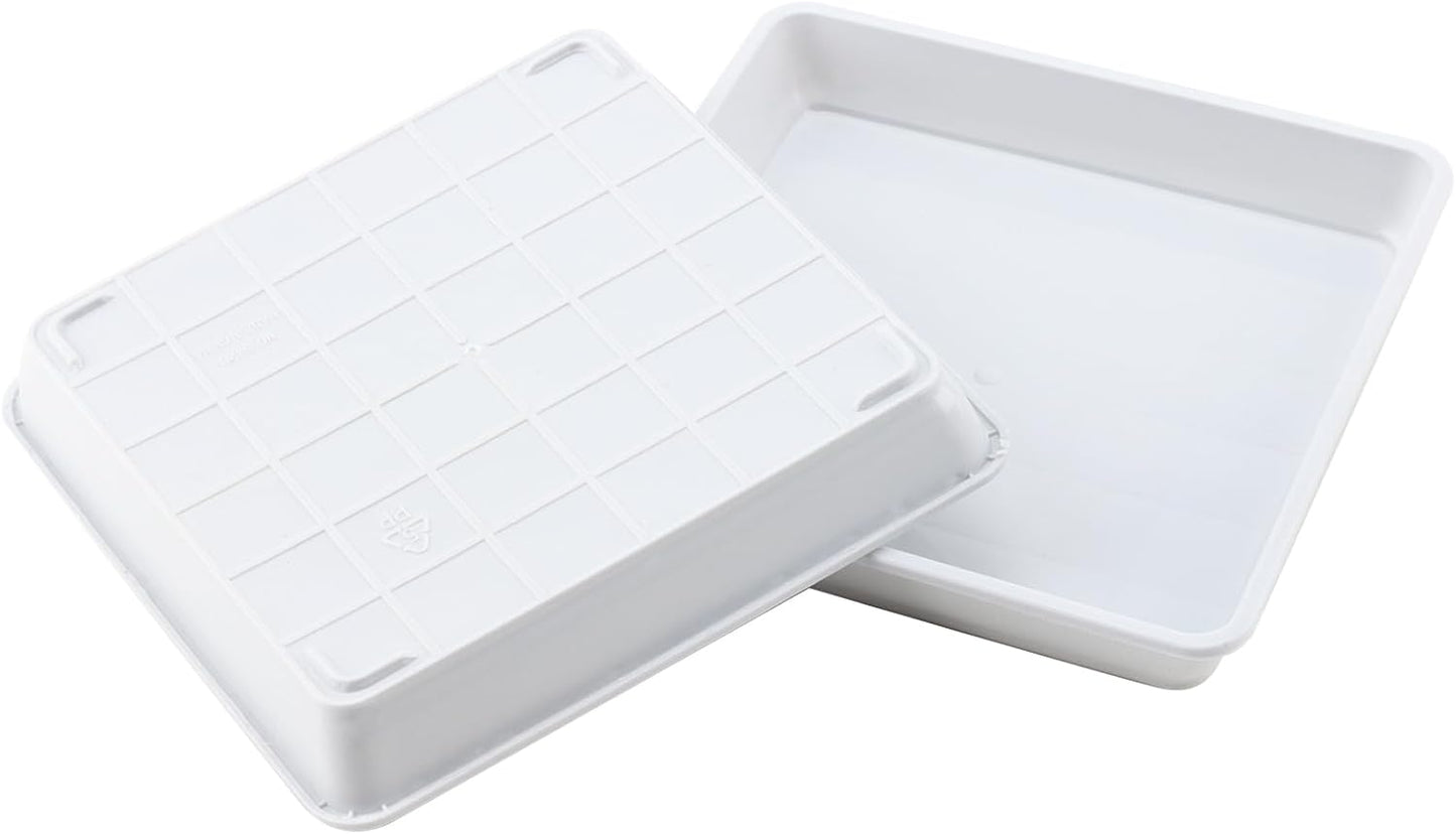 JOIKIT 15 PCS 10 x 10 Inch Square Plant Saucer, Plastic Plant Saucer Drip Tray, Square Flower Pot Tray for Indoors and Outdoor Plant Pots, 1.38 Inch Deep, White