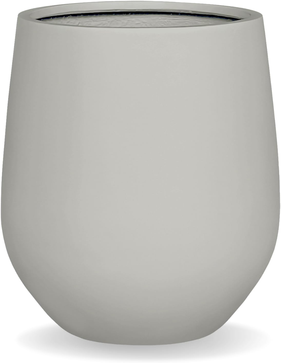 12.5" H x 11.4" D Corso Fiberstone Round Tapered Planter with Drainage Hole, Smooth Finishes, Weather Resistant for Indoor and Outdoor Use (Light French Gray, 9" Pot Opening)