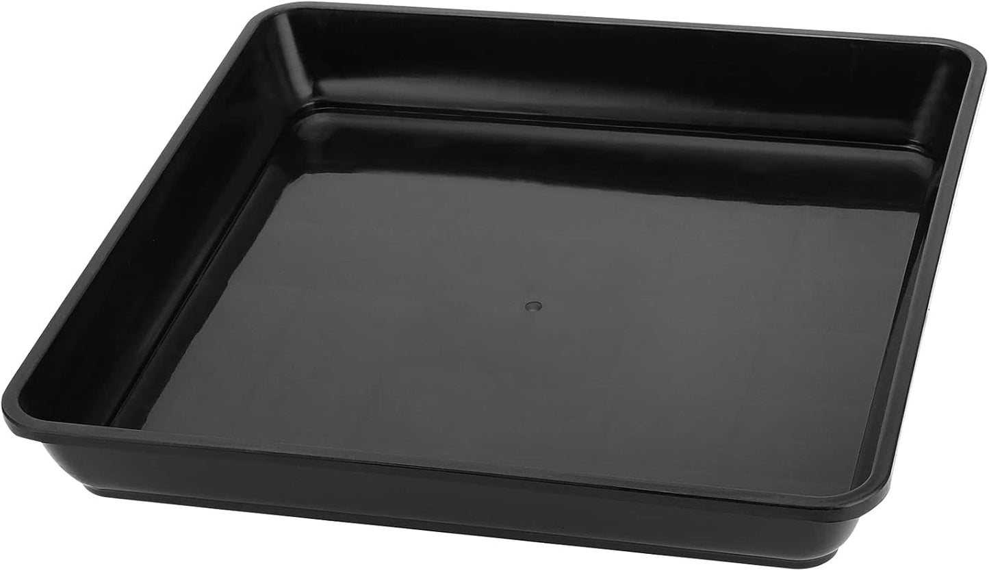 JOIKIT 15 PCS 7 x 7 Inch Square Plant Saucer, Plastic Plant Saucer Drip Tray, Square Flower Pot Tray for Indoors and Outdoor Plant Pots, 1 Inch Deep, Black