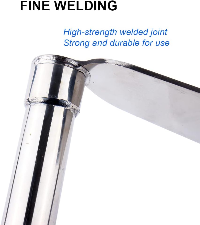 Stainless Steel Garden Hoe 15-inch Length Lightweight Weather Resistant Metal Hand Tool for Weeding Seeding Turning Soil