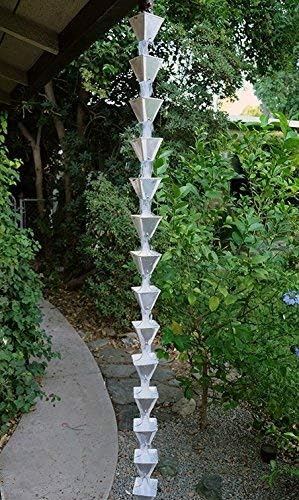 Nutshell Stores Medium Square Cups Rain Chain - Aluminum - 12 Feet