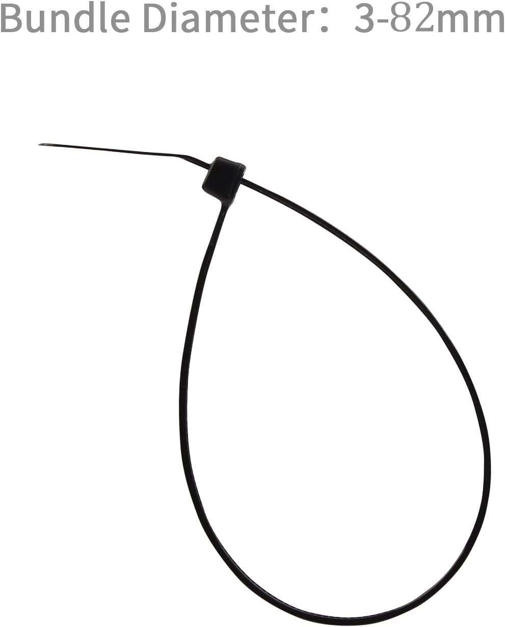 XINGO 100PCS Cable Zip Ties Heavy Duty, Premium Nylon Plastic Wire Ties with 50 Pounds Tensile Strength, Self-Locking Black Nylon Zip Ties for Indoor and Outdoor (12 inch, Black)