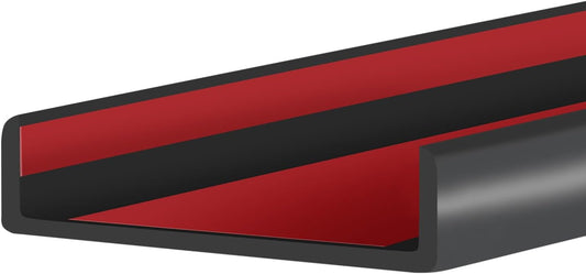 Rubber Edge Trim, Self-Adhesive U Shaped Edge Protector for Plywood, Cabinet, 2-1/4" Wood Edge Banding, Flexible Furniture Repair, EPDM Material, Fit 2-1/4"(57mm), Length 20Ft, Black