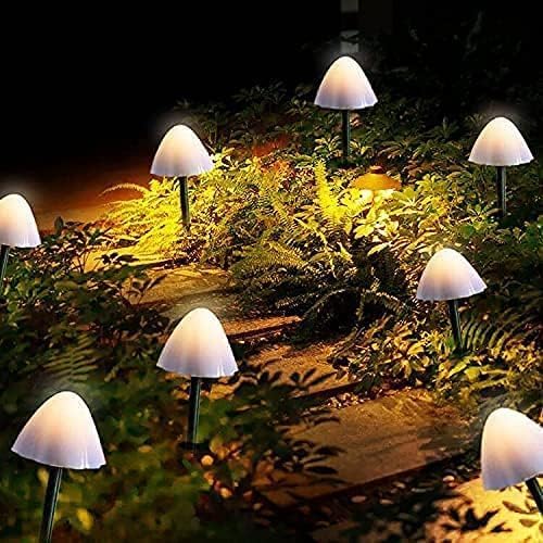 Outdoor Solar Garden Lights, Mini Solar Mushroom Light Outdoor Waterproof Cute Mushroom Shaped Pathway Landscape Lights for Yard Patio Party Wedding Festival Decoration (Warm White)