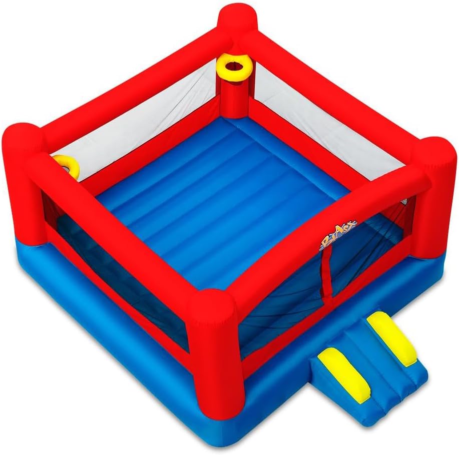 Double Play - Inflatable Dual Hoops Bounce House with Blower - Premium Quality - Holds 7 Kids - Safe and Clean