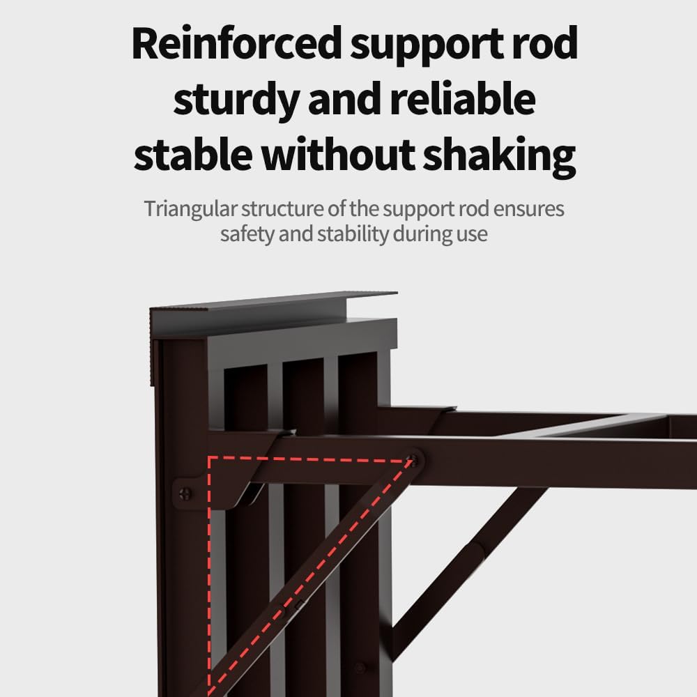 Metal Plant Stand - Rust-Proof Aluminum Flower Pot Stand for Indoor & Outdoor Use, Adjustable Height, Spacious & Sturdy