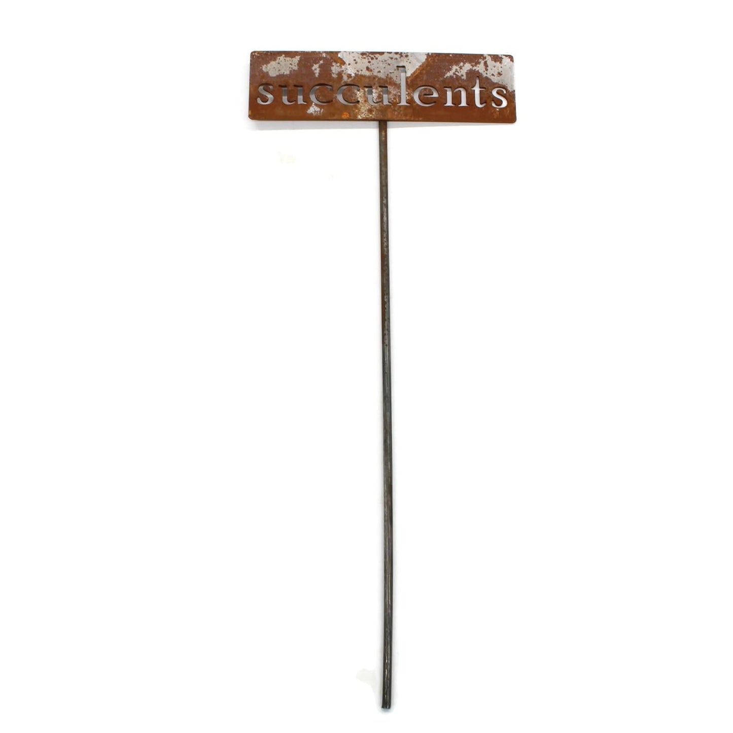 Classic Metal Garden Markers 19 Inches Tall (succulents, Naturally Rusted)