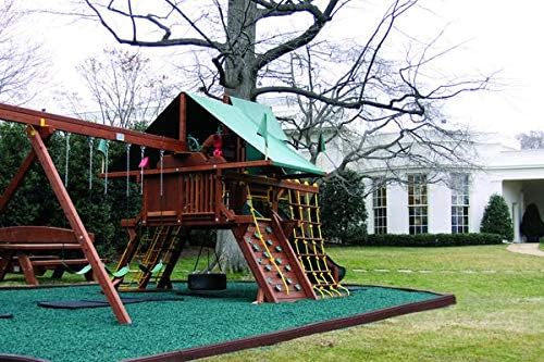 Playsafer Rubber Mulch Nuggets Protective Flooring for Playgrounds, Swing-Sets, Play Areas, and Landscaping (1,000 LBS - 39 CU. FT., Green)