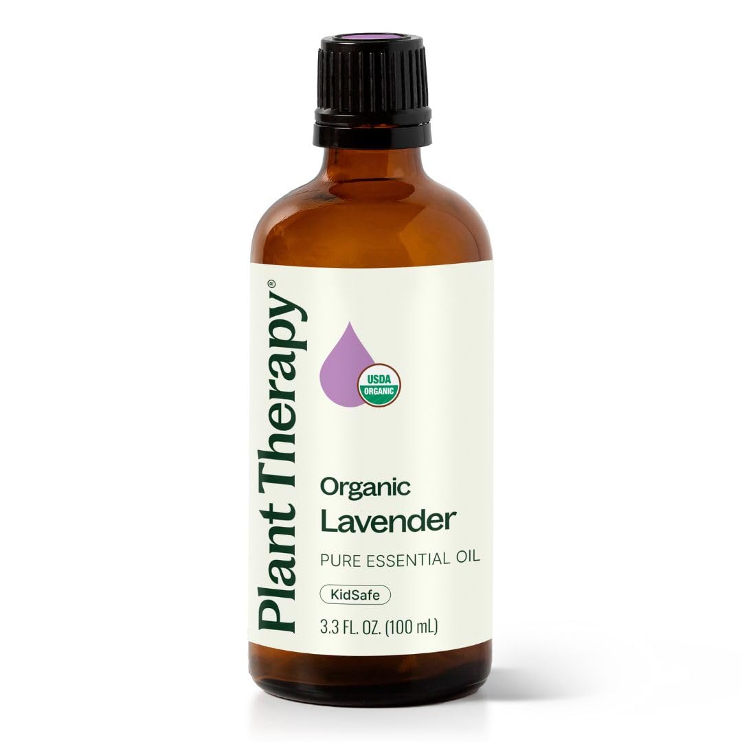 Plant Therapy Organic Lavender Essential Oil 100% Pure, USDA Certified Organic, Undiluted, Natural Aromatherapy, Therapeutic Grade 100 mL (3.3 oz)