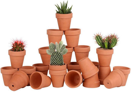 24pcs Mini Clay Pots, 2.5'' Terracotta Pottery Planters, Cactus Flower Succulents Nursery Pots, with Drainage Hole, for Indoor/Outdoor