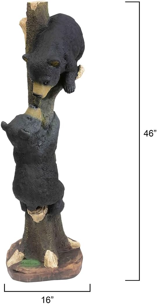 Black Forest Décor Two Black Bears Climbing Sculpture - Large