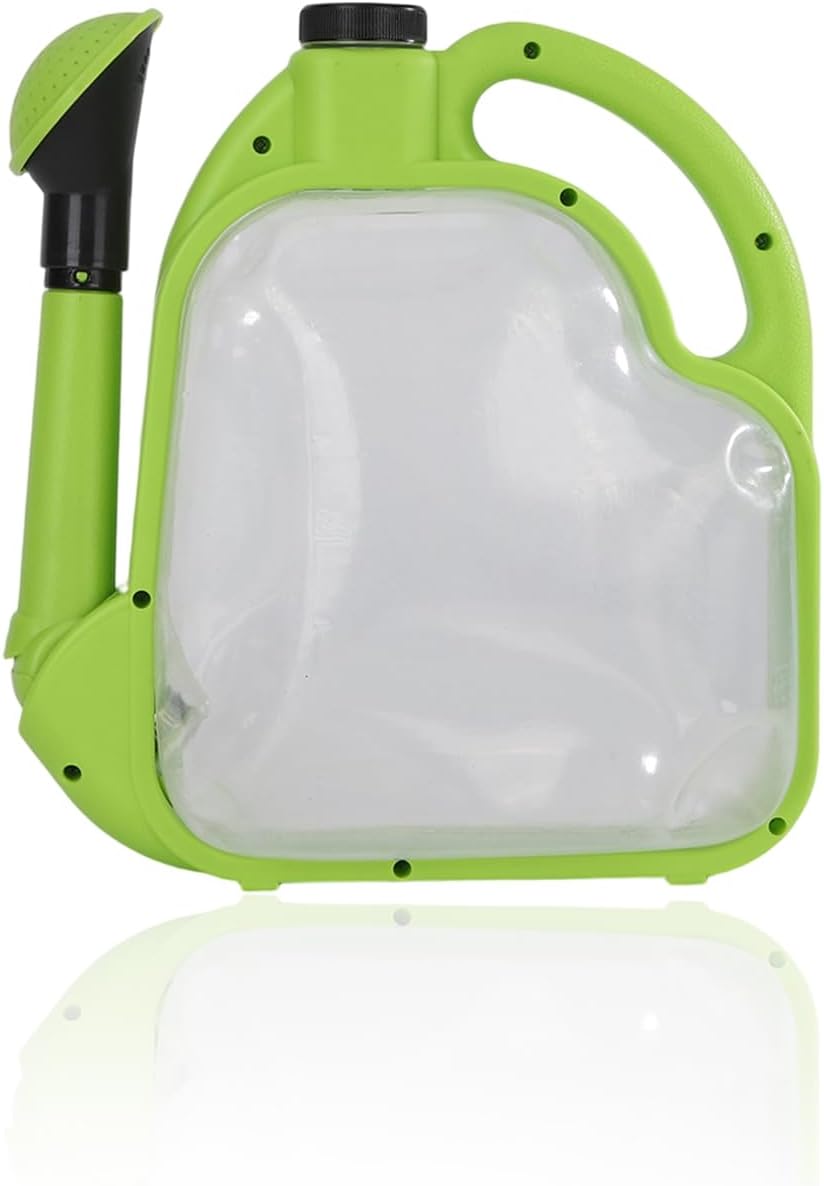 Foldable Watering Can 0.8 Gallon Transparent Plastic with Long Spout & Ergonomic Handle, Compact for Indoor Outdoor Plants（Green）