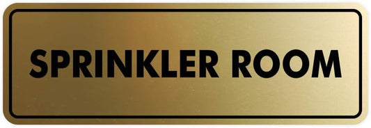 Signs ByLITA Standard Sprinkler Room Sign (Brushed Gold) - Large