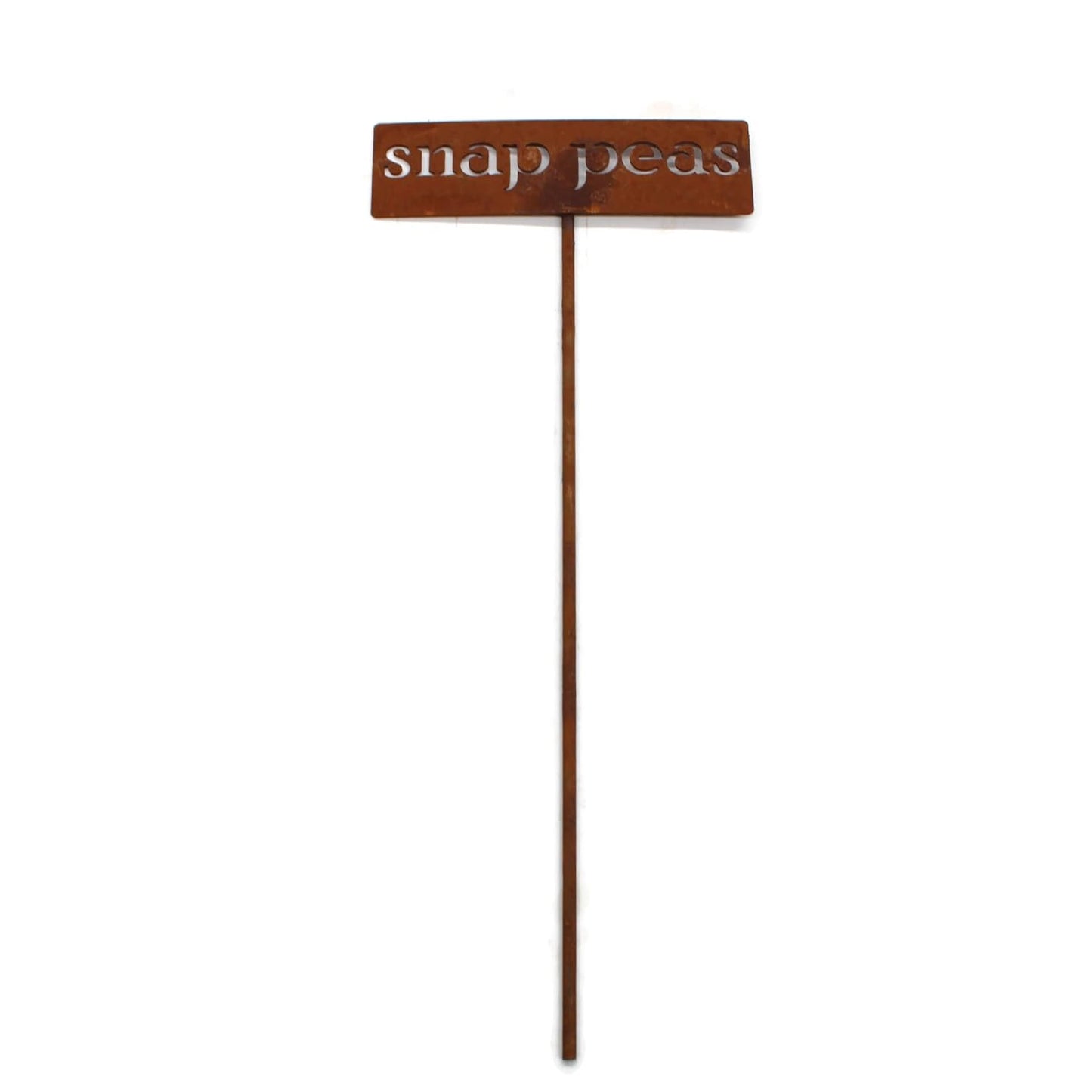 Classic Metal Garden Markers 19 Inches Tall (snap peas, Naturally Rusted)