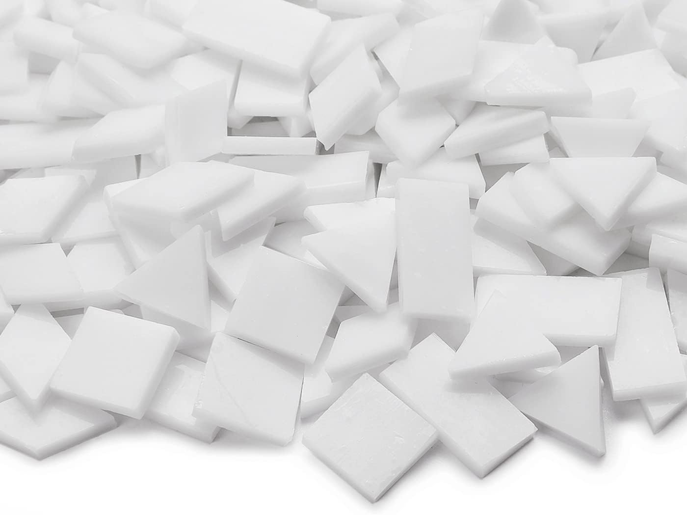 Lanyani Multi-Color Glass Mosaic Tiles - Mixed Shapes, 200 Pieces, Regular White