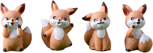Mini Fox Animal Figurines, Miniature Fox Fairy Garden Accessories for Cake Topper, Moss Landscape DIY, Terrarium Crafts Ornament, Home Decoration, Birthday Gift, Party Favors, Desktop Decoration