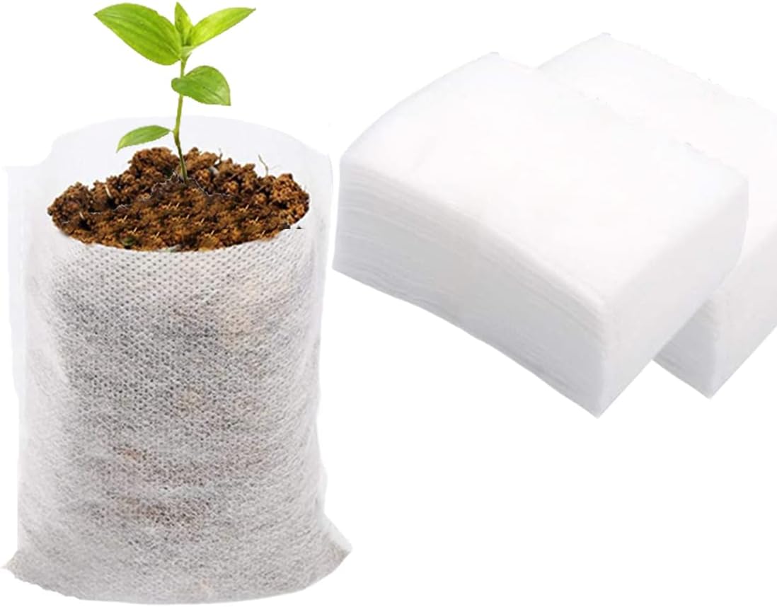 gardtree Plant Nursery Bags 4” x 4.7” 400PCS, Non-Woven Biodegradable Plant Grow Bags Fabric Seedling Starter Pots for Vegetable Flower Fruit Saplings Tree, Home Garden Supply