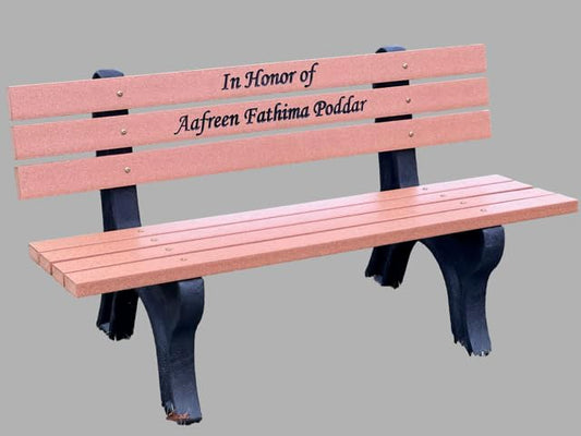 Memorial Park Bench (Made Entirely from Recycled Plastic Material)