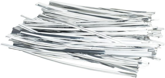 HAHIYO 300Pcs 6inches Silver Metal Twist Ties Bread Candy Coffee Bag Ties Plant Garden Twist Ties for Cellophane Treat Bags Gift Wraping Bags Plastic Bags Halloween Party Cake Present Art Crafts