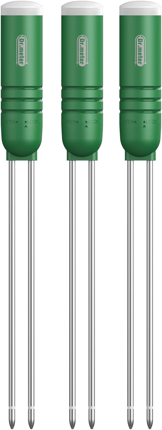 Dr.meter 3 Pack Soil Humidity Sensor Probe, Plants Soil Moisture Meter, Accessory Only, Cannot Be Used Alone