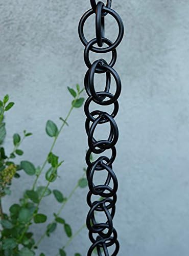 Nutshell Stores Double Loops Rain Chain - Black - 13 Feet