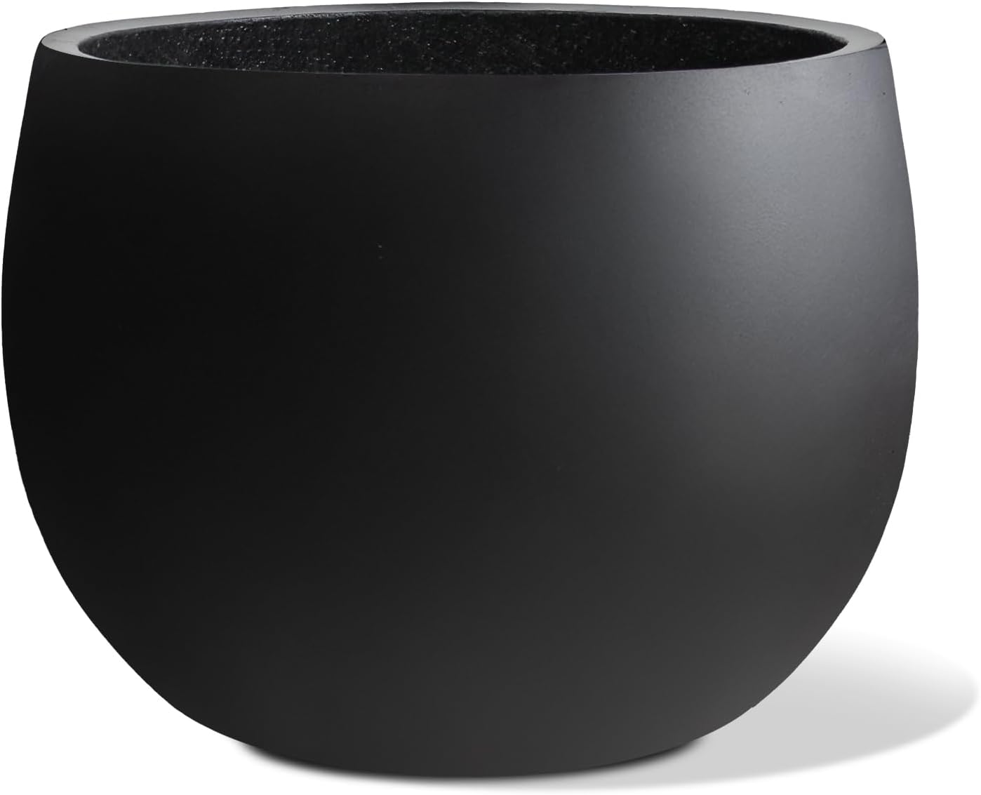 Ball Concrete Planter Outdoor Indoor, Large Tall Cement Plant Pots for Trees Flowers (Black, 18 inch)