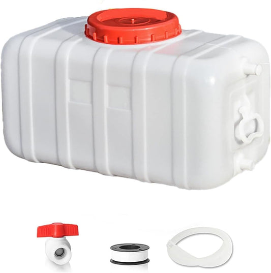 Plastic Water Storage Carrier with Tap 25L/35L/50L/80L/110L/200L Water Tank Dispenser Emergency Water Container for Camping Caravan Hiking Outdoor(Size:6.6Gal/25L)