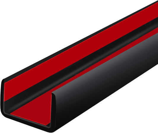 Rubber Edge Trim, Self Adhesive U Channel Edge Trim, Big Size U Shaped Trim, Edge Banding for Plywood, Woods, Shelf, Cabinet, Countertop, Fit for 3/4", Length 20Ft, Black