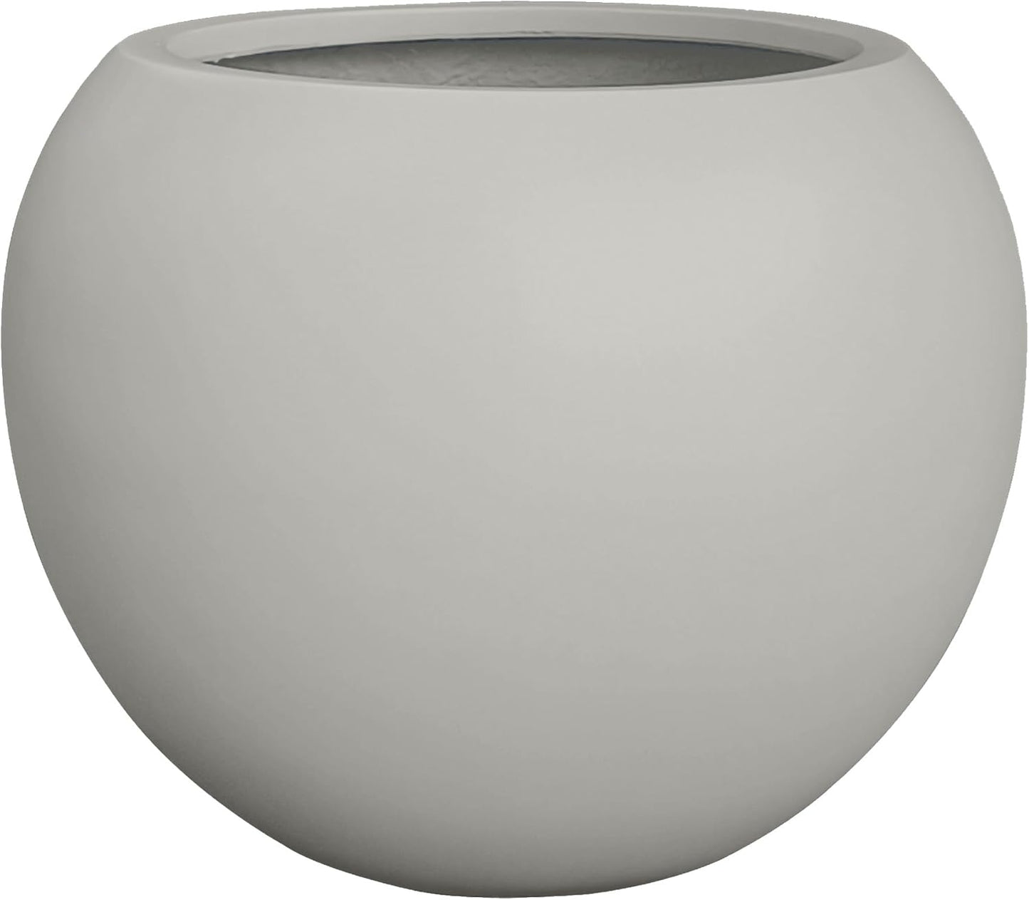 Globo Large Fiberstone Plant Pot, Large Planters for Indoor Plants, Outdoor Planters for Porch (Light French Gray, 12" D x 9.7" H)