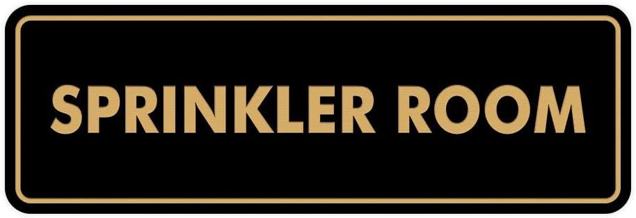 Signs ByLITA Standard Sprinkler Room Sign (Black Gold) - Medium