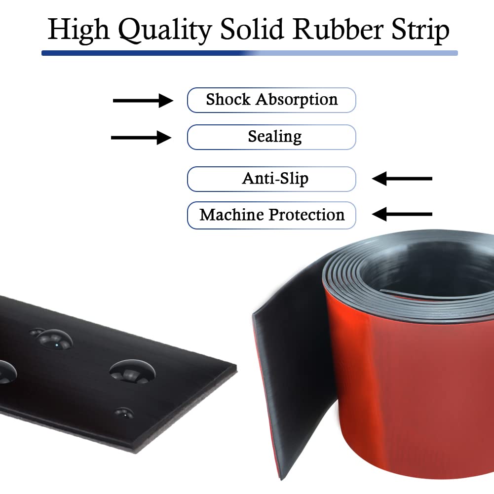 Neoprene Rubber Strips Self Adhesive Solid Rubber Sheets, Rolls & Strips for DIY Gaskets Crafts Pads Seals Warehouse Flooring Neoprene Sheet with Adhesive Backing (6" Wide x 1/8" Thick x 10' Long)