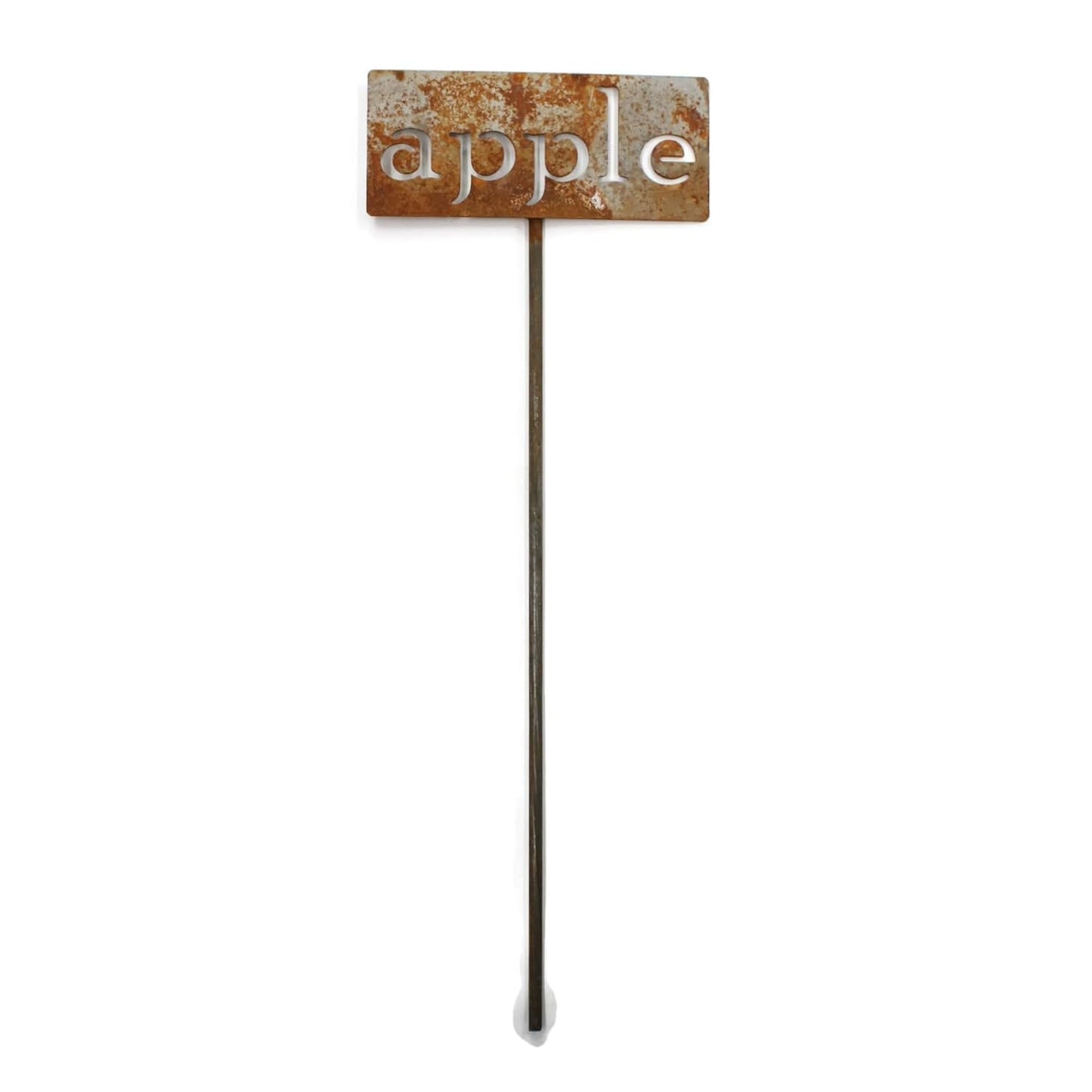 Classic Metal Garden Markers 19 Inches Tall (apple, Naturally Rusted)