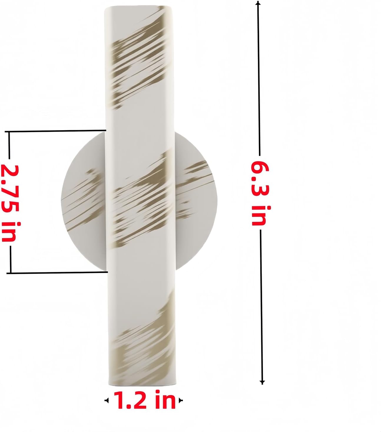 Self Adhesive Wall Vase Metal Tube Decoration Holder Used to Display Dried Flower, Faux Flowers, Fake Flowers, Also Suitable for Cemetery Memorial Decoration (2 Pcs White Gold Stripe)